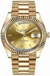 Replica 228238 Champagne Roman Rolex Day-Date 40mm Yellow Gold Mens Watch