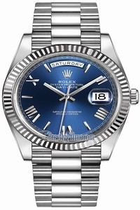 Replica 228239 Blue Roman Rolex Day-Date 40mm White Gold Mens Watch