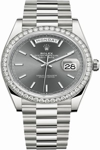 Replica 228349RBR Slate Index Index Rolex Day-Date 40mm White Gold Mens Watch