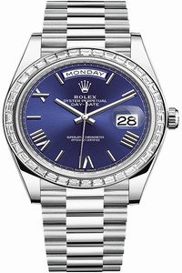 Replica 228396TBR Bright Blue Roman Rolex Day-Date 40mm Platinum Mens Watch