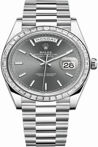 Replica 228396TBR Slate Index Rolex Day-Date 40mm Platinum Mens Watch