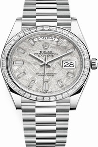 Replica 228396TBR Meteorite Baguette Rolex Day-Date 40mm Platinum Mens Watch