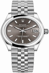 Replica 278240 Dark Grey Index Jubilee Rolex Datejust 31mm Stainless Steel Ladies Watch
