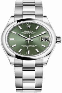 Replica 278240 Mint Green Index Oyster Rolex Datejust 31mm Stainless Steel Ladies Watch