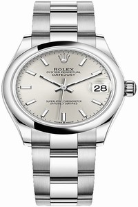 Replica 278240 Silver Index Oyster Rolex Datejust 31mm Stainless Steel Ladies Watch