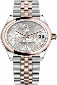 Replica 278241 Silver Floral Jubilee Rolex Datejust 31mm Stainless Steel and Rose Gold Ladies Watch