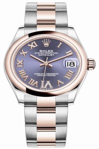 Replica 278241 Aubergine Roman VI Oyster Rolex Datejust 31mm Stainless Steel and Rose Gold Ladies Watch