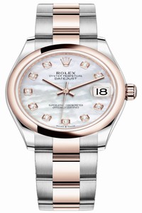 Replica 278241 MOP Diamond Oyster Rolex Datejust 31mm Stainless Steel and Rose Gold Ladies Watch