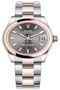 Replica 278241 Rhodium Index Oyster Rolex Datejust 31mm Stainless Steel and Rose Gold Ladies Watch