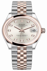 Replica 278241 Silver Diamond Jubilee Rolex Datejust 31mm Stainless Steel and Rose Gold Ladies Watch