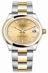 Replica 278243 Champagne Index Oyster Rolex Datejust 31mm Stainless Steel and Yellow Gold Ladies Watch