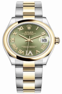 Replica 278243 Green VI Roman Oyster Rolex Datejust 31mm Stainless Steel and Yellow Gold Ladies Watch