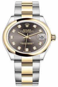 Replica 278243 Grey Diamond Oyster Rolex Datejust 31mm Stainless Steel and Yellow Gold Ladies Watch