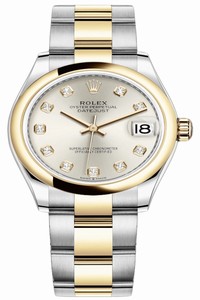 Replica 278243 Silver Diamond Oyster Rolex Datejust 31mm Stainless Steel and Yellow Gold Ladies Watch