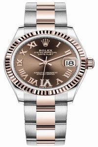 Replica 278271 Chocolate Roman VI Oyster Rolex Datejust 31mm Stainless Steel and Rose Gold Ladies Watch