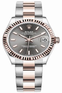 Replica 278271 Rhodium Index Oyster Rolex Datejust 31mm Stainless Steel and Rose Gold Ladies Watch