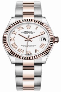 Replica 278271 White Roman Oyster Rolex Datejust 31mm Stainless Steel and Rose Gold Ladies Watch