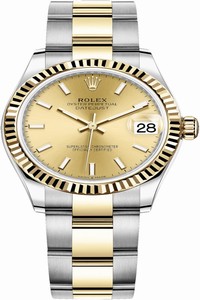 Replica 278273 Champagne Index Oyster Rolex Datejust 31mm Stainless Steel and Yellow Gold Ladies Watch