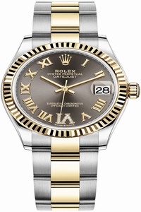 Replica 278273 Grey VI Roman Oyster Rolex Datejust 31mm Stainless Steel and Yellow Gold Ladies Watch