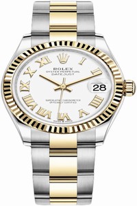 Replica 278273 White Roman Oyster Rolex Datejust 31mm Stainless Steel and Yellow Gold Ladies Watch