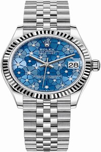 Replica 278274 Azzurro Blue Floral Jubilee Rolex Datejust 31mm Stainless Steel Ladies Watch