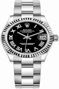Replica 278274 Black Roman Oyster Rolex Datejust 31mm Stainless Steel Ladies Watch