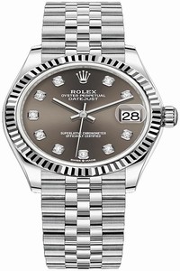 Replica 278274 Dark Grey Diamond Jubilee Rolex Datejust 31mm Stainless Steel Ladies Watch