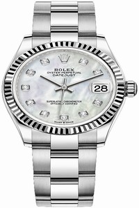 Replica 278274 MOP Diamond Oyster Rolex Datejust 31mm Stainless Steel Ladies Watch