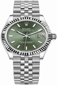 Replica 278274 Mint Green Index Jubilee Rolex Datejust 31mm Stainless Steel Ladies Watch