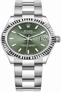 Replica 278274 Mint Green Index Oyster Rolex Datejust 31mm Stainless Steel Ladies Watch