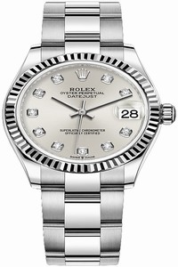 Replica 278274 Silver Diamond Oyster Rolex Datejust 31mm Stainless Steel Ladies Watch