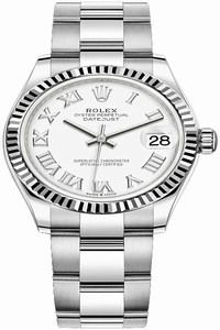 Replica 278274 White Roman Oyster Rolex Datejust 31mm Stainless Steel Ladies Watch