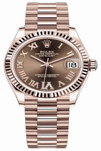 Replica 278275 Chocolate VI Roman President Rolex Datejust 31mm Everose Gold Ladies Watch
