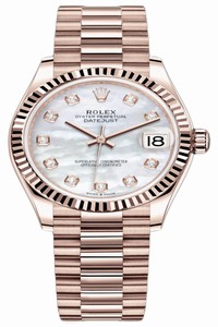 Replica 278275 MOP Diamond President Rolex Datejust 31mm Everose Gold Ladies Watch
