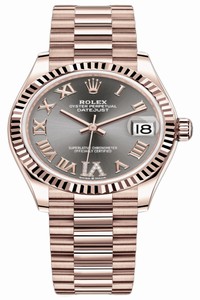 Replica 278275 Rhodium VI Roman President Rolex Datejust 31mm Everose Gold Ladies Watch