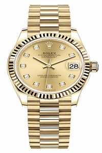 Replica 278278 Champagne Diamond President Rolex Datejust 31mm Yellow Gold Ladies Watch