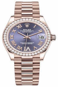 Replica 278285rbr Aubergine VI Roman President Rolex Datejust 31mm Everose Gold Ladies Watch