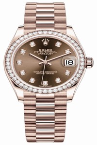 Replica 278285rbr Chocolate Diamond President Rolex Datejust 31mm Everose Gold Ladies Watch
