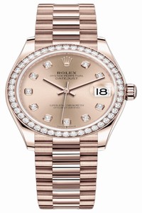 Replica 278285rbr Gold Diamond President Rolex Datejust 31mm Everose Gold Ladies Watch