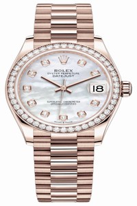 Replica 278285rbr MOP Diamond President Rolex Datejust 31mm Everose Gold Ladies Watch