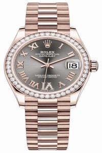 Replica 278285rbr Rhodium VI Roman President Rolex Datejust 31mm Everose Gold Ladies Watch