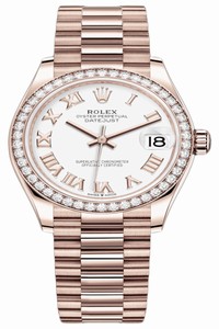 Replica 278285rbr White Roman President Rolex Datejust 31mm Everose Gold Ladies Watch