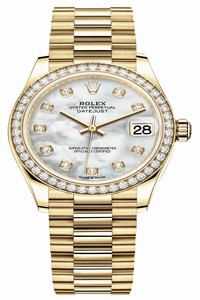 Replica 278288rbr MOP Diamond President Rolex Datejust 31mm Yellow Gold Ladies Watch