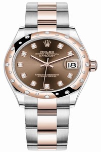 Replica 278341rbr Chocolate Diamond Oyster Rolex Datejust 31mm Stainless Steel and Rose Gold Ladies Watch