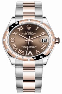 Replica 278341rbr Chocolate VI Roman Oyster Rolex Datejust 31mm Stainless Steel and Rose Gold Ladies Watch