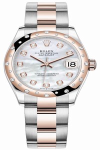 Replica 278341rbr MOP Diamond Oyster Rolex Datejust 31mm Stainless Steel and Rose Gold Ladies Watch