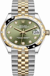Replica 278343rbr Green Diamond Jubilee Rolex Datejust 31mm Stainless Steel and Yellow Gold Ladies Watch