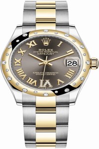 Replica 278343rbr Grey VI Roman Oyster Rolex Datejust 31mm Stainless Steel and Yellow Gold Ladies Watch