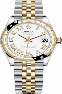 Replica 278343rbr White Roman Jubilee Rolex Datejust 31mm Stainless Steel and Yellow Gold Ladies Watch