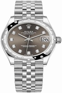 Replica 278344rbr Dark Grey Diamond Jubilee Rolex Datejust 31mm Stainless Steel Ladies Watch